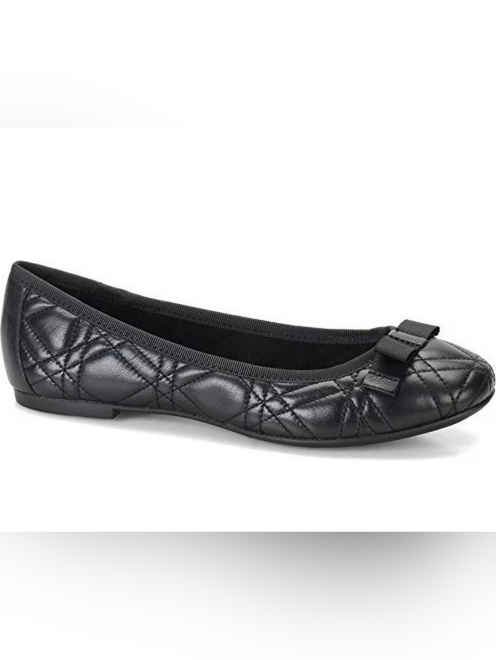 Born Tiffney Quilted Black Ballet Flat with Bow Size 9.5